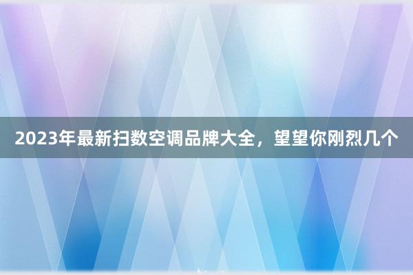 2023年最新扫数空调品牌大全，望望你刚烈几个